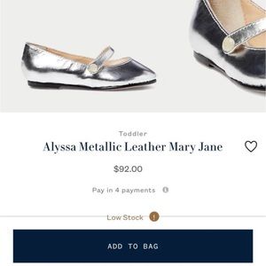 Brand New Ralph Lauren Metallic Silver Mary Jane Shoes Toddler size 7